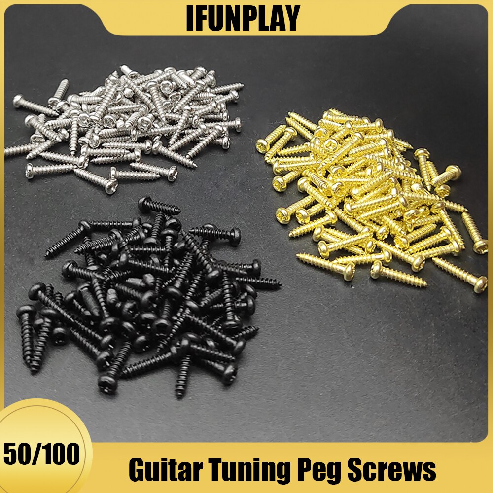 50/100 stücke 2*10mm Gitarre stimmen Anbindung Maschine Kopf Schraube M2 * 10 Schraube für Akustische elektrische Gitarre Ukulele Bass Anbindung