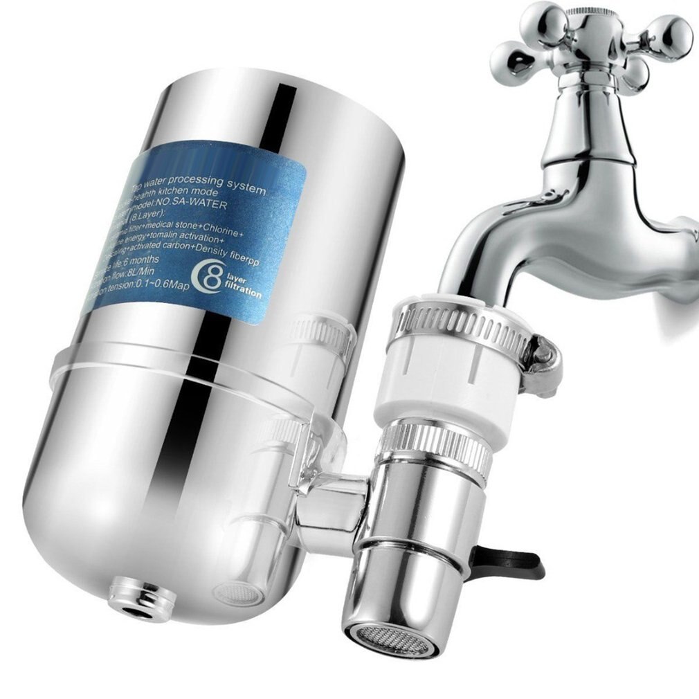 6L Haushalt Küche klopfen Wasser Luftreiniger Filter Für Küche Gesundheit Vorderseite Aktivkohle Wasserhahn Trinken filtro de agua