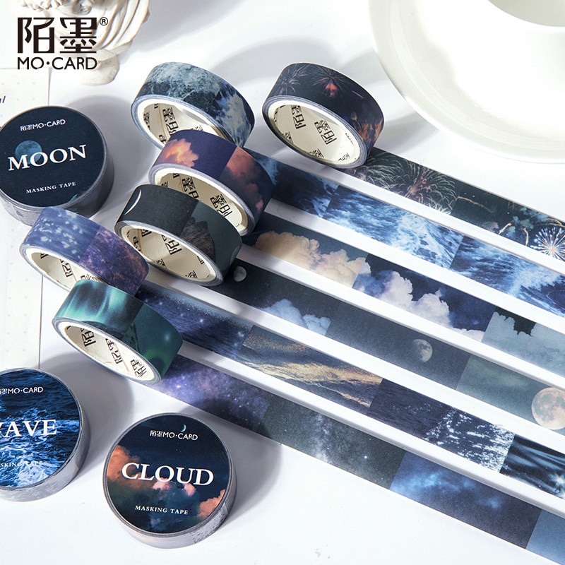 Romantische Mond Galaxis Washi Band Wolke Klebeband DIY Ablum Scrapbooking Schreibwaren Tagebuch Aufkleber Etikett Japanischen Maskierung Band
