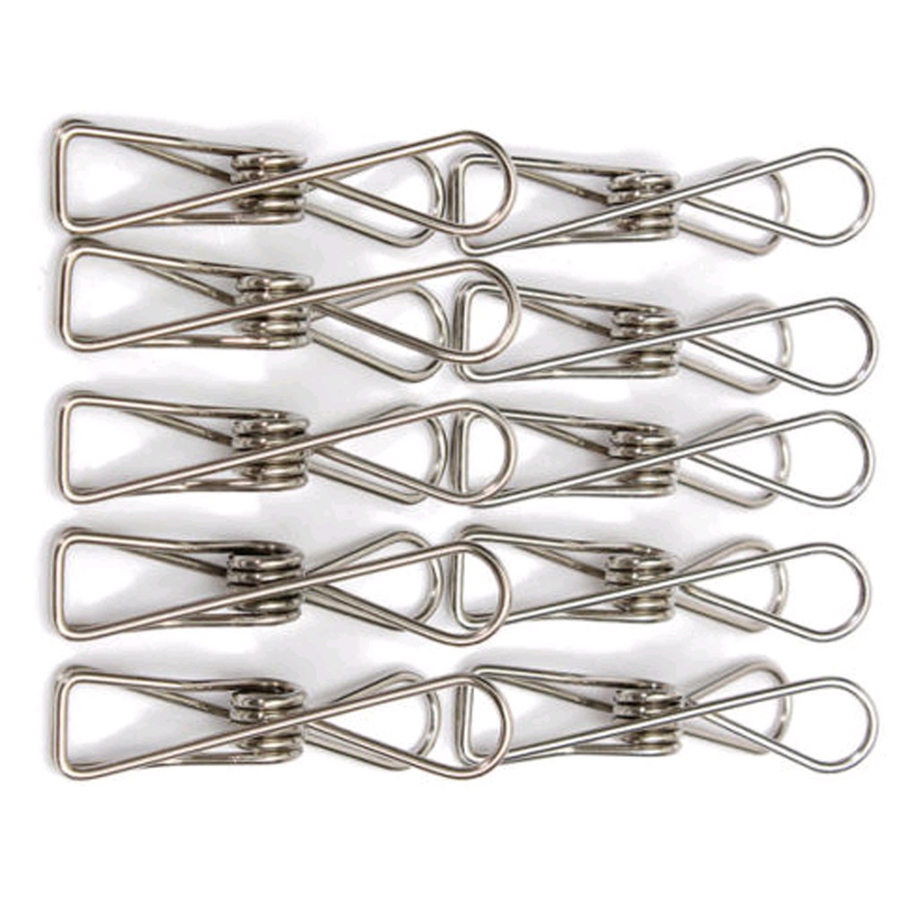 10 stücke 6cm Edelstahl Clips Kleidung Stifte Heringe Halfter Kleidung Schellen Abdichtung Clip Haushalt Wäscheklammer Clips für KleiderbüGel