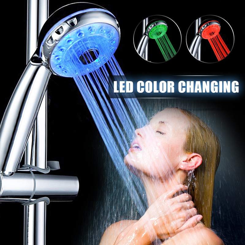 Einstellbare 3 Modus 3 Farbe LED Dusche Kopf Licht Temperatur Sensor RGB Schlecht Sprinkler Badezimmer Dusche Kopf