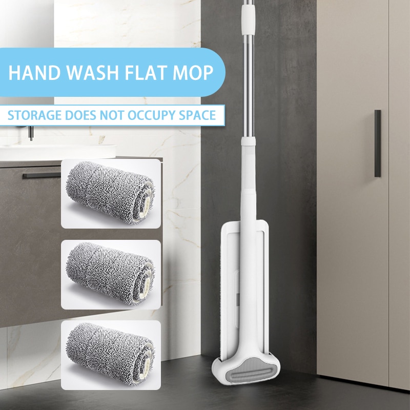 Magie quetschen Flache Schneiden Mopp Hände Frei Für Waschen Boden Haushalt Küche Etagen Reinigung Mit Mikrofaser Ersatz Mopp Kopf
