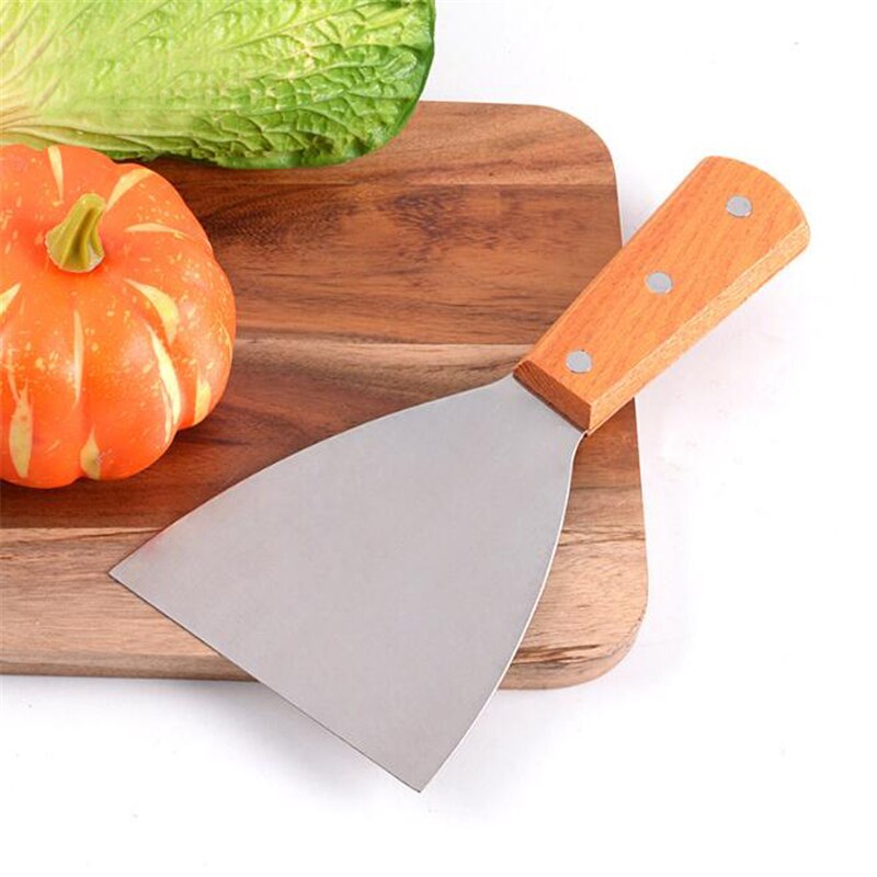 Edelstahl Pfannkuchen Dreher Spachtel Holzgriff Steak Pizza Gericht Schaufel Kochen Werkzeug Küche Zubehör