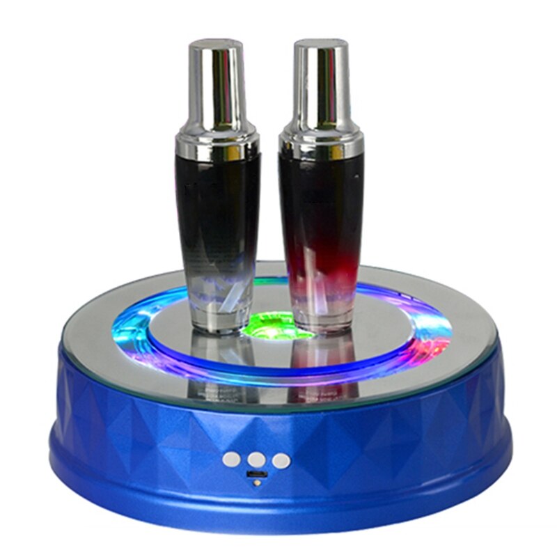 Elektrischen Plattenspieler Anzeige Stehen Bunte Licht 360 ° Rotierenden Tisch Uhr Schmuck