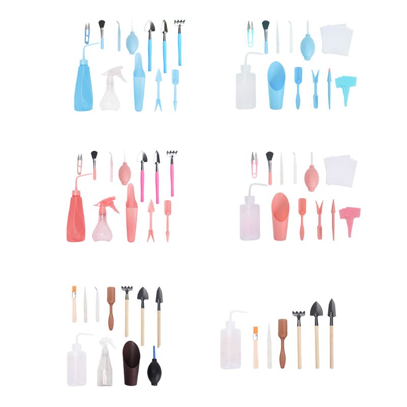 Mini Garten Werkzeuge setzt Sukkulenten Pflanzen Bonsai Miniatur Pflanzen Blume Gardeni