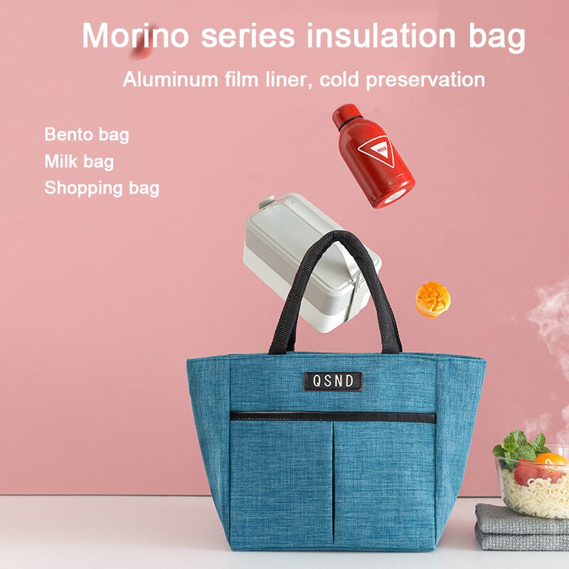 Neue Mittagessen-Kasten Tasche Picknick Tasche Kalt Isolierung Verdickung Thermische Isolierung Tasche Perle Baumwolle Aluminium Folie Tragbare Mittagessen Tasche