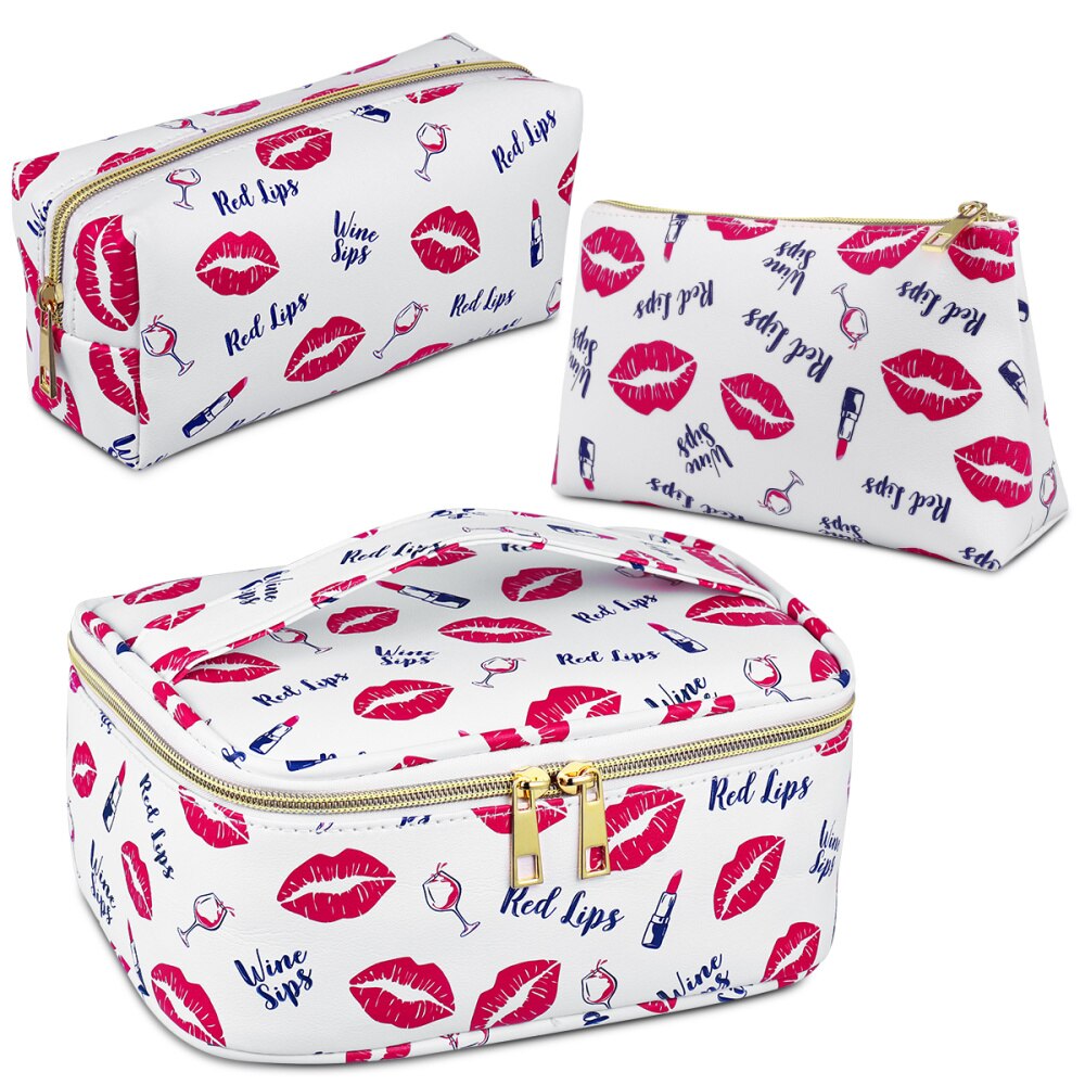 ETEREAUTY 3Stck machen-hoch Taschen Lippenstift Gemusterte Kosmetik Tasche Kompakte Beutel Stift Bleistift Schreibwaren Tasche