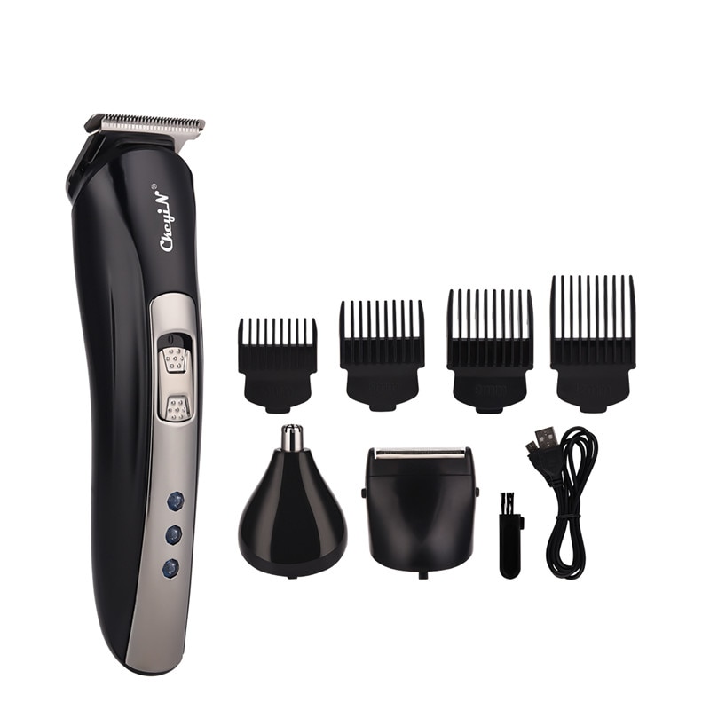 3 in 1 USB Aufladbare Elektrische Bart Trimmer Nase Ohr Haar Trimmer Rasierer rasierer Haarschneidemaschine Haarschnitt Rasur Maschine + 4 grenze Kämme