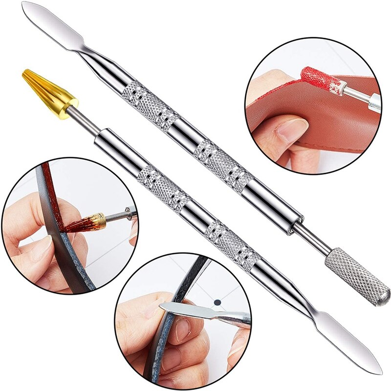 2 stück Leder Rand Farbstoff Stift Leder Rand Druck Werkzeug Leder Handwerk Farbstoff Stift für Leder Handwerk DIY Arbeits
