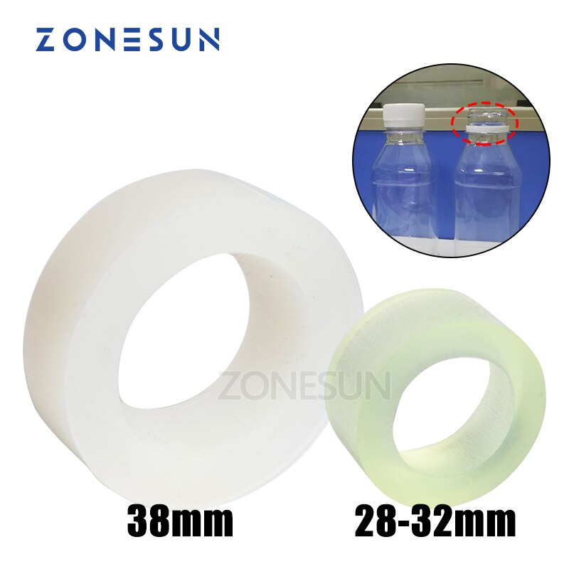 ZONESUN Kappen Maschine Futter Gummi matt für Capper 28-32mm 38mm Runde Kunststoff Flasche mit Sicherheit Ring silikon Kappen Futter