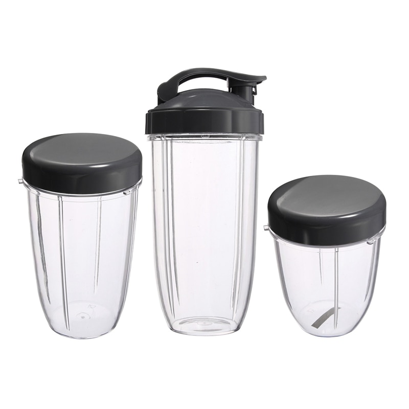 3Stck Ersatz Tassen 32 Unzen kolossal + 24 Unzen Hoch + 18 unzen Kleine Tasse + 3 Deckel Für nutribullet Obst Entsafter Teile Küchengerät B