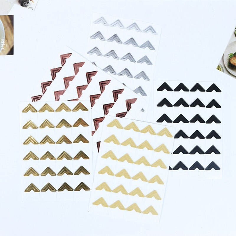 24 teile/los Papier Aufkleber für Fotoalben Jahrgang Ecke Ecke Kraft Papier DIY Baby Sammelalbum Album Papier Aufkleber