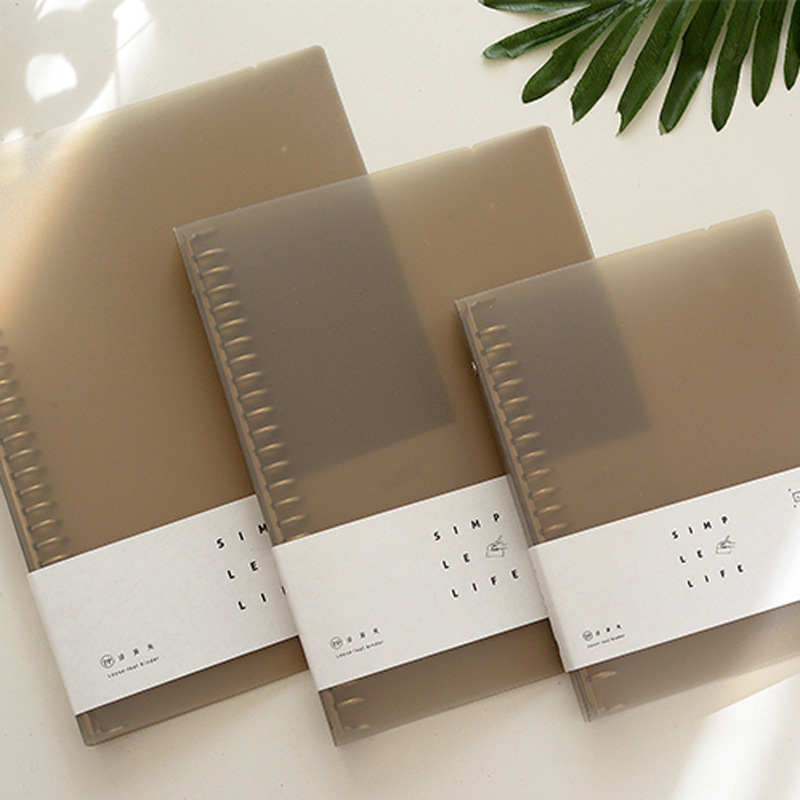 Schreibwaren Grau Lichtdurchlässigkeit Bindemittel A4/B5/A5 verlieren-Blatt PP Hülse Poröse Papier Clip Ordner Datei Veranstalter büro Zubehör