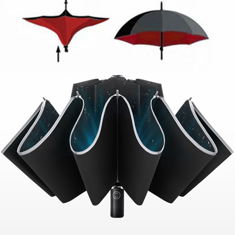 Reflektierende Große Parapluie umgekehrt Regenschirm Für Auto Geschäft Faltbare Regenschirm Regen Männer Frauen Automatische umkehren Regenschirme Starke