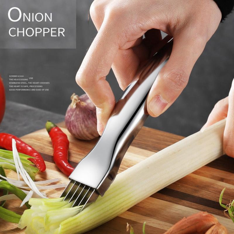 Edelstahl Scallion Cutter Küche Zwiebel Messer Cutter Reiben Gemüse Schredder Werkzeug Multi Zerhacker Messer schneiden Schneidemaschine