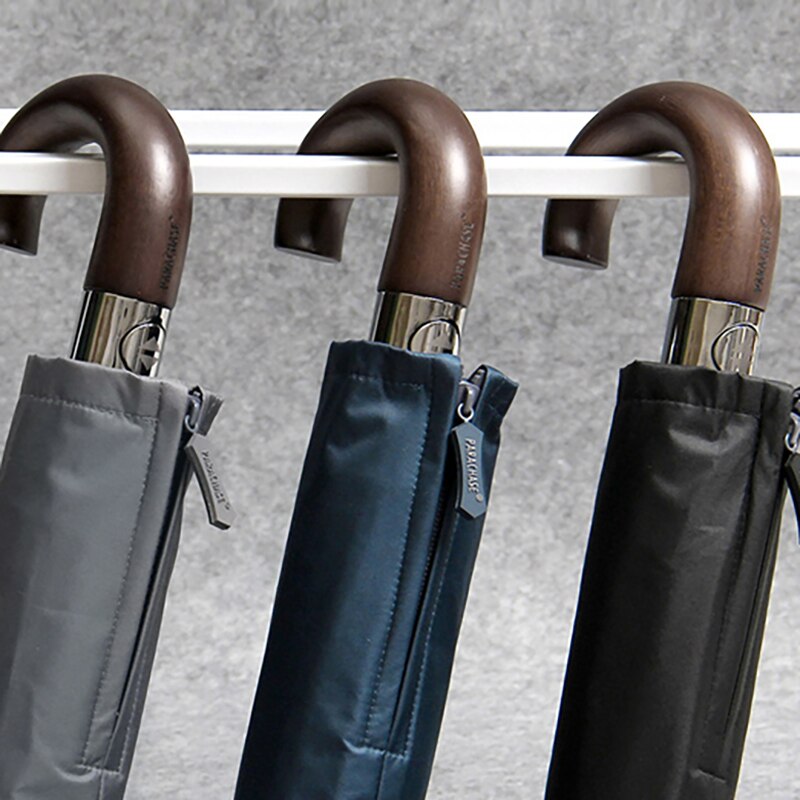 Parachase Automatische Regenschirm Männer Geschäft 10 Rippen Winddicht Sonnenschirm Regen Frauen Holz Griff Golf Falten Regenschirm groß Größe