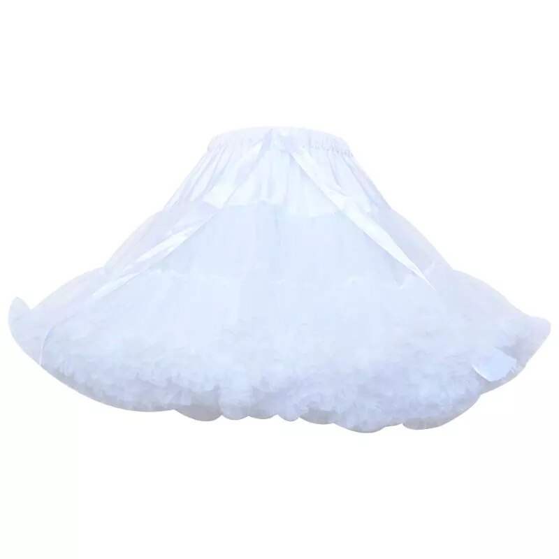 Frauen Multi-Schicht Plissee Ballett Tanz Kurzen Ballettröckchen Felsen geschwollen Kordelzug Taille Hoopless Cosplay Petticoat Krinoline Unterrock