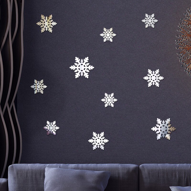 Gold/Silber Schneeflocke Aufkleber Dekoration Glas Fenster freundlicher Zimmer Weihnachten Zauberstab Aufkleber Startseite Decals Dekoration Neue Jahr #40