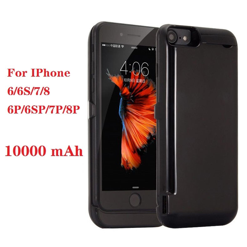 10000mah Energie Bank Fall Pro iPhone 6 6s 7 Plus Fall Batterie Ladegerät Fall Pro iPhone 6 6s 7 8 Plus Energie Bank aufladen Fall
