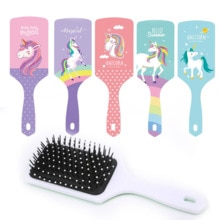 Neue 1pc Einhorn Niedlichen Ebene Anti-statische Haar Pinsel Massage Kamm Dusche Nass Detangle Haar Pinsel Salon Haar Styling Werkzeuge Mädchen