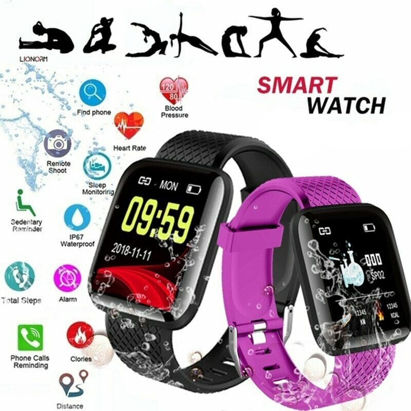 116 Plus Farbe Bildschirm Clever Uhr Herz Bewertung Blutdruck Wasserdichte Fitness Verfolgung Uhr S55