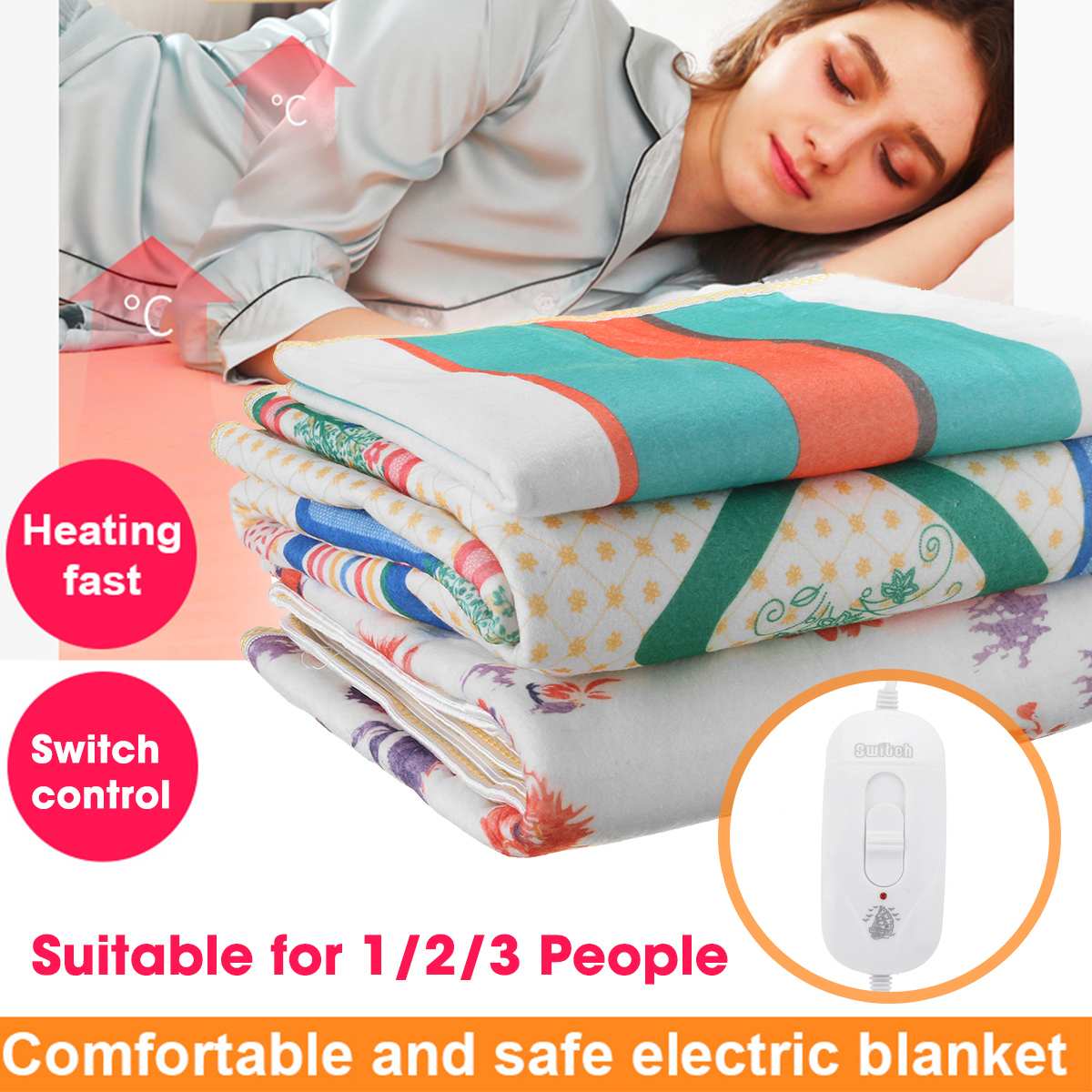 220V 145cm Elektrische Decke Warme Heizung Körper Wärmer Heizung Decke Thermostat Elektrische Heizung Decke für Zu Hause Winter