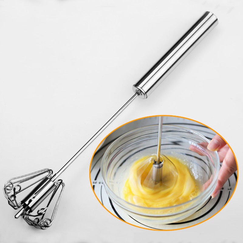 1Stck Manuelle Edelstahl drücken Schneebesen Rührgerät Schneebesen Drehen Hand drücken Schneebesen Stiring Werkzeug Küche Werkzeug
