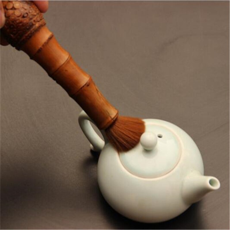 1pc Bambus Wurzel Halten Topf Tee Stift Pinsel Bambus Tee-einstellen Topf Deckel Tee Zeremonie Zubehör Volk Handwerk Kung fu Tee Pinsel