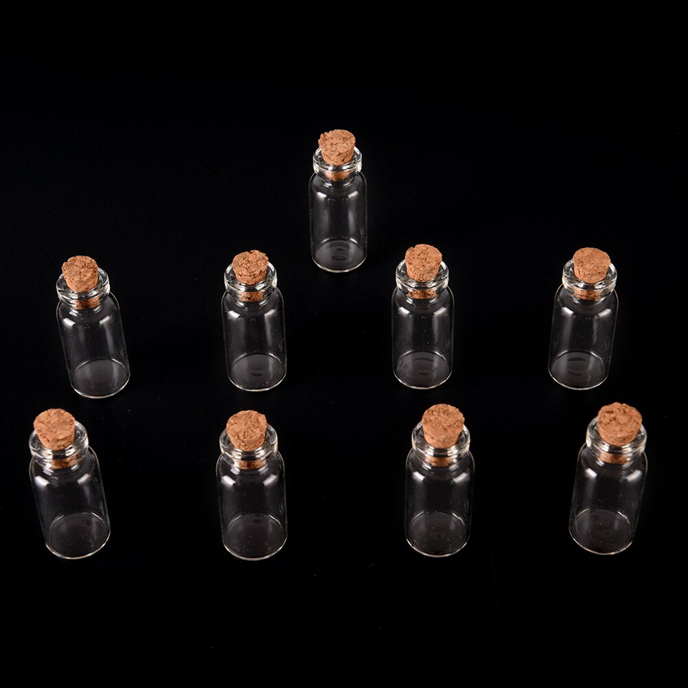 10 stücke 16x35mm Wunsch Flaschen Weihnachten sehr klein Kleine Leere Klarglas Kork Flaschen Fläschchen Für Hochzeit Dekoration