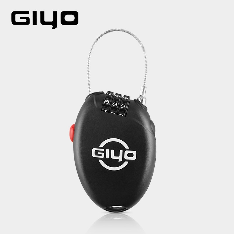 GIYO L-01 Fahrrad Kabel sperren MTB Fahrrad Schlösser Anti Diebstahl 3-Ziffer Code Sichere Draht-sperren Stamm Tornister passwort-sperren