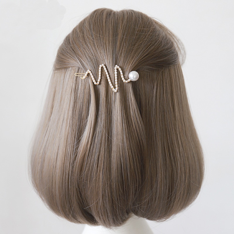 1pc Perle Welle Haar Clip Seite Clip Wort Clip Gebrochen Pony Haar Clip Hochzeit Engagement Haar Zubehör