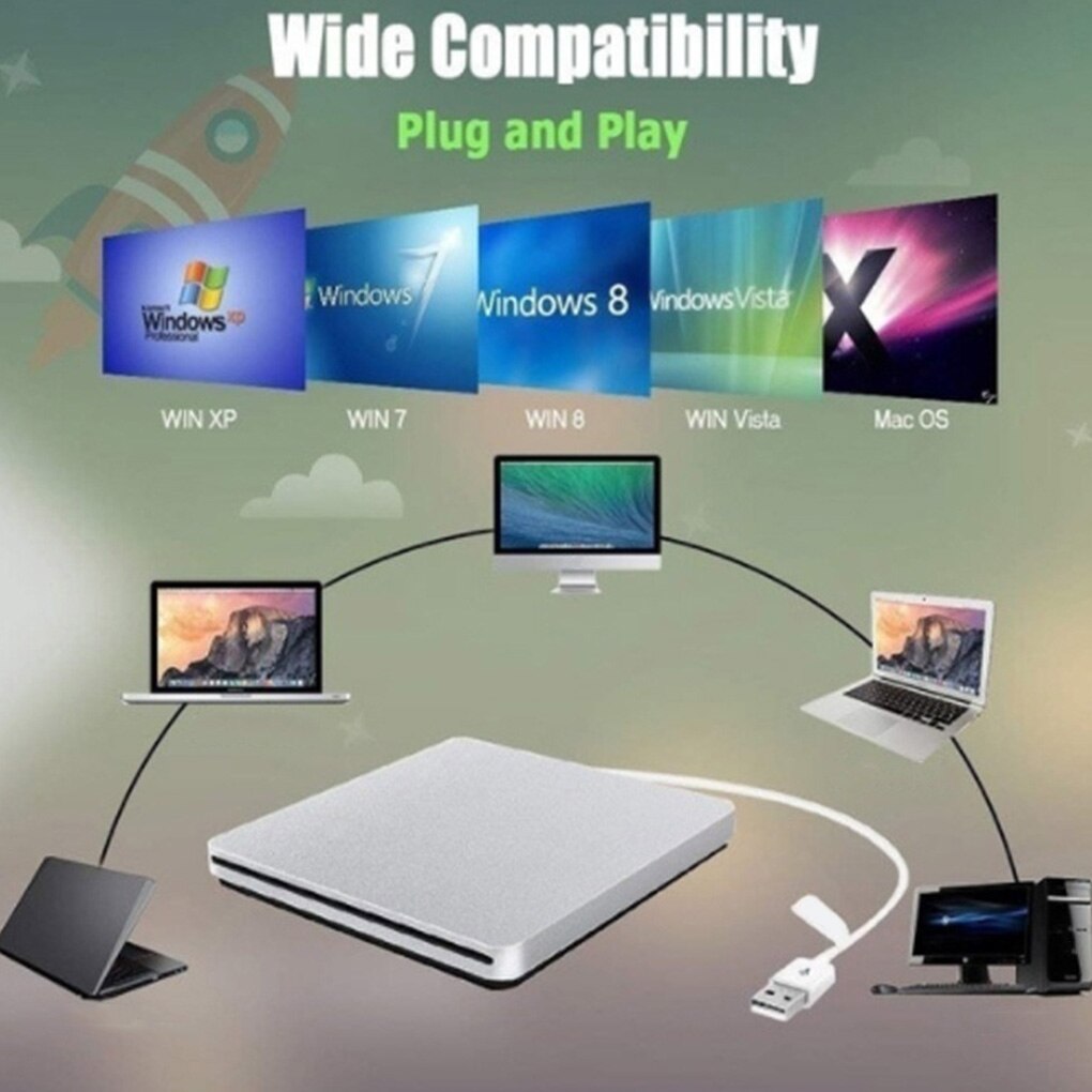 Externe USB 3,0 Slot DVD Brenner Externe Handy, Mobiltelefon Rabatt-Spieler Laptop Computer Optische Stock