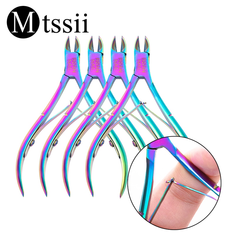 Mtssii Nagel Häutchen Drücker Pinzette Regenbogen Cutter Zange Haarschneidemaschine Professionelle tot Haut Entferner Manikübetreffend Nagel Kunst Werkzeug 1 PC