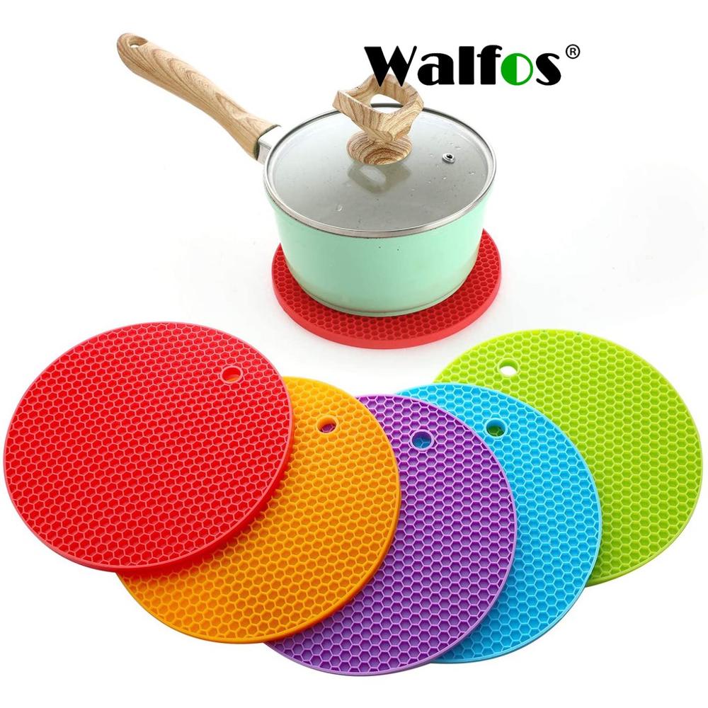 WALFOS Rutschfeste hitzebeständige küche kochen Topf abdeckung Halfter Pad-Silikon gummi Topf deckel Halfter-silikon Untersetzer matt