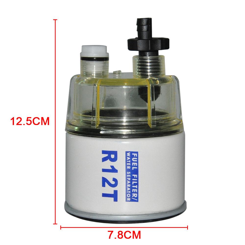 MJS Auto R12S R12T Kraftstoff Separator Dreh-auf Kraftstoff Wasser Separator Filter Rasenmäihr Schnellboot Diesel- Motor- Marine Diesel- Filter