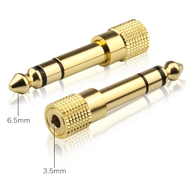 6,5 MM Stecker auf 3,5 MM Weibliche Jack Stecker Audio- Headset Mikrofon Gitarre Aufnahme Adapter 6,5 3,5 Konverter Aux Kabel Gold Überzogene
