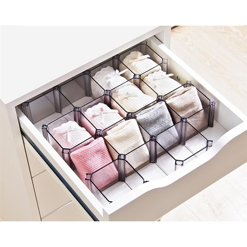 6 stücke Socken Unterwäsche Lagerung Container Teiler Gitter Schublade Typ Lager Kasten Halfter Organizer Hause Container