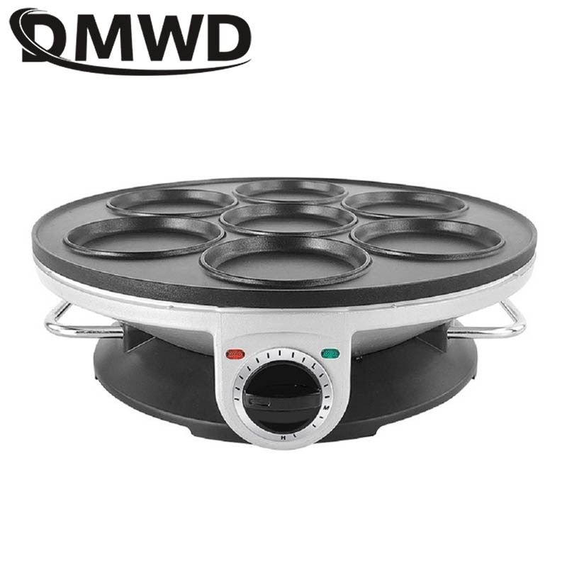 DMWD 7-See Elektrische Bratpfanne Omelett Pfanne Für Eier Schinken Pfanne Kuchen Hersteller Braten Pfannen Nicht-Stock frühstück Grill Pfanne Kochen Topf EU