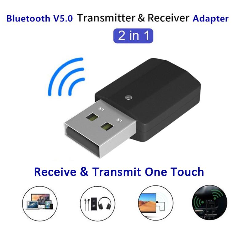 USB Bluetooth 5,0 Absender Empfänger 2 in 1 Tragbare 3,5mm AUX kabellos Adapter für Auto TV PC Bluetooth Empfänger kabellos