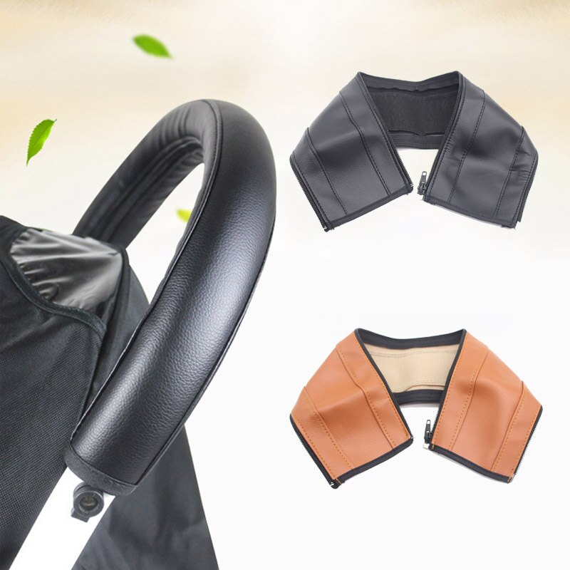 Baby Kinderwagen Armlehnen dauerhaft Reißverschluss Ärmel PU Leder Griff Bar Baby Kinderwagen Schutzhülle Baby Wagen Zubehör