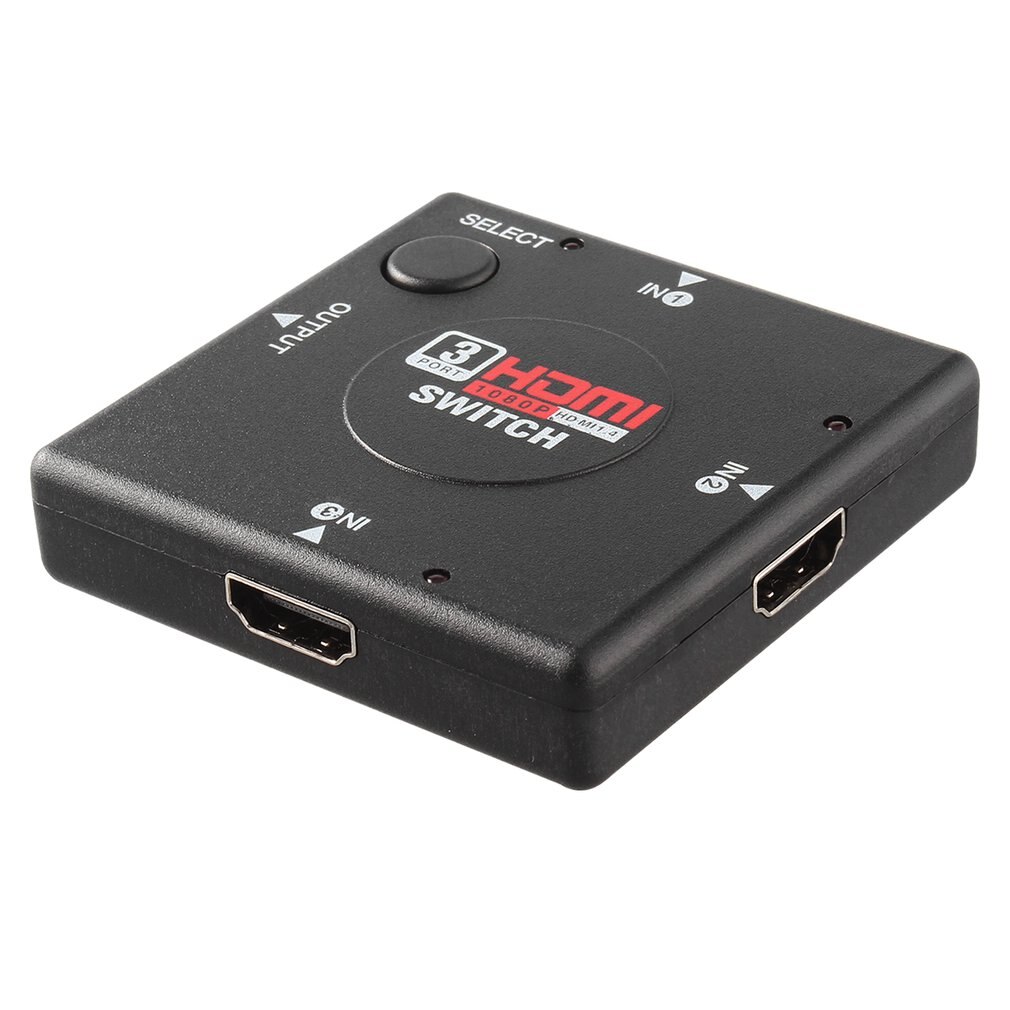 Mini 3 Schalter hoch Definition 3 Hafen Umschalter HDMI-compatibl Splitter HDTV HD DVD 1080P Vedio Adapter Geeignet für PS3 Schwarz
