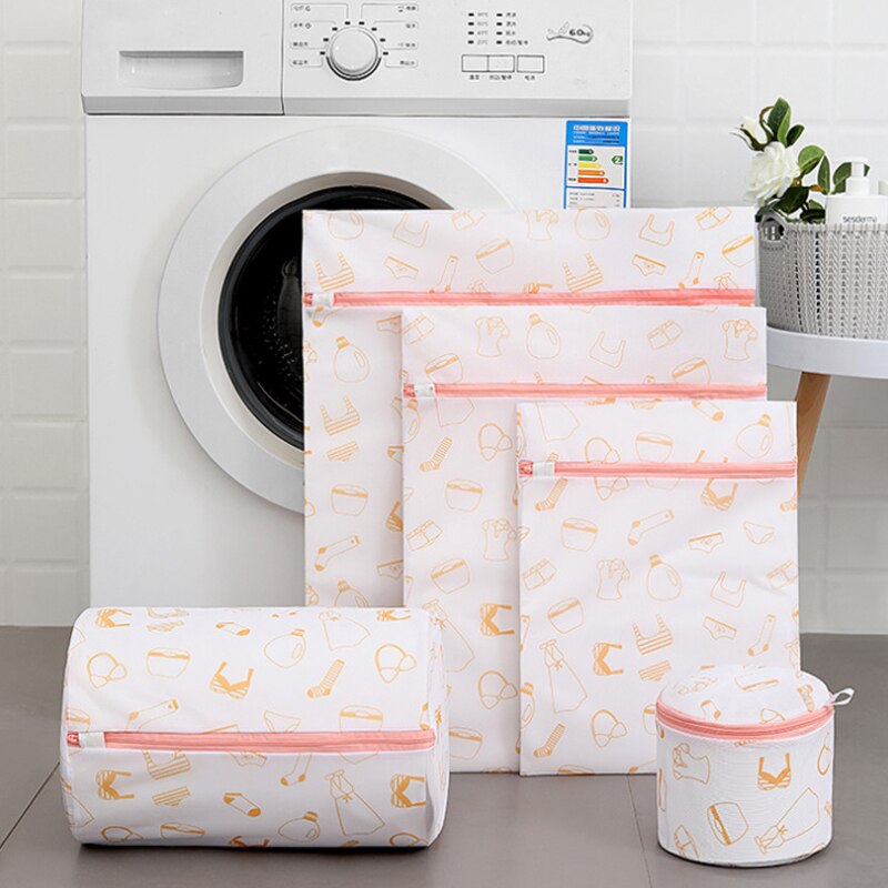 5 stücke Duftenden Druck Feine Gittergewebe Wäsche Tasche Maschine Wäsche Pflege Waschen Tasche Druck Bh Pflege Tasche Gittergewebe Tasche Hause wäsche Werkzeug