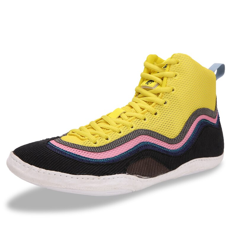 Ringen Schuhe für Männer Ausbildung Schuhe Gummi Sohle Turnschuhe Profiboxen Schuhe Gelb Ringen Kampf Turnschuhe
