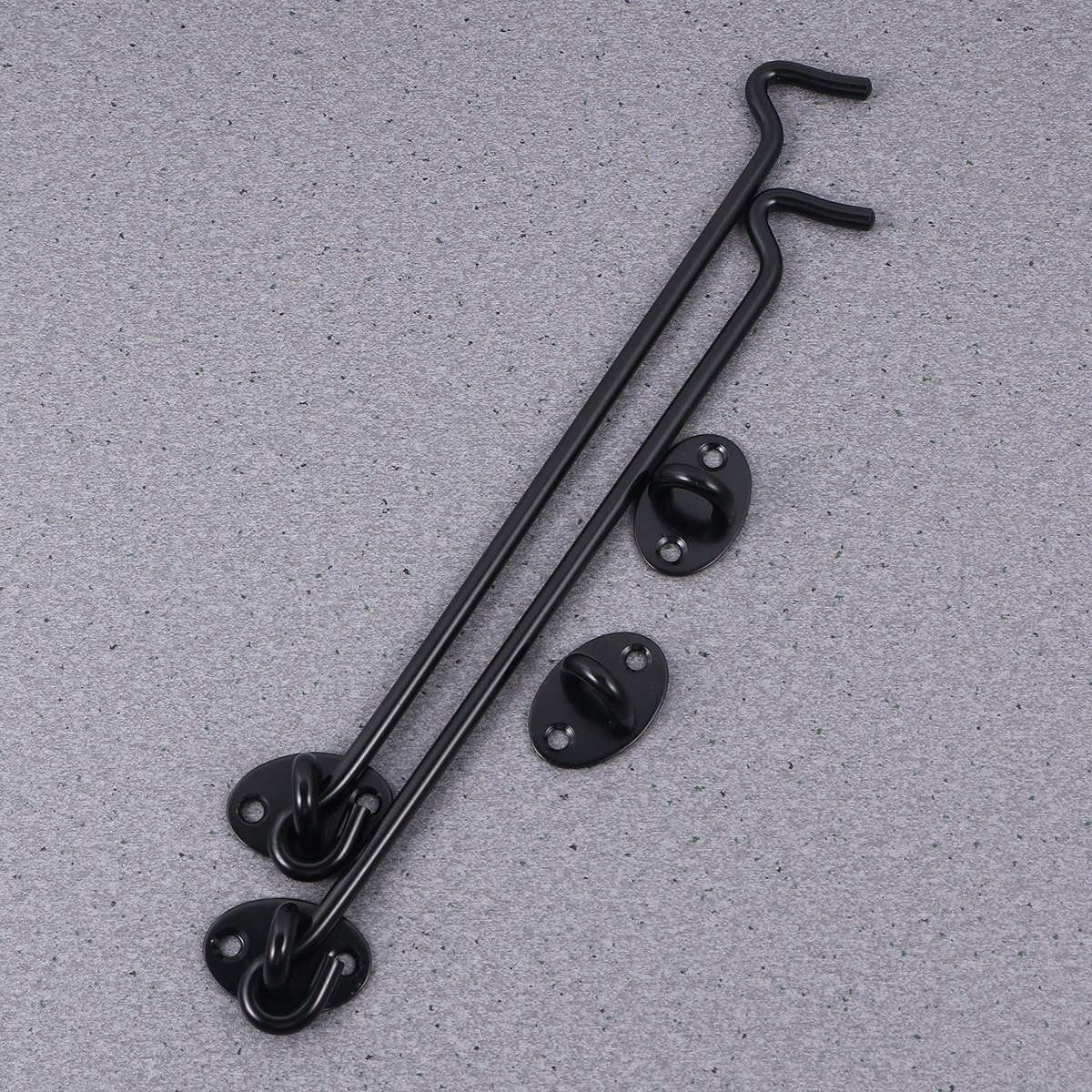 2Stck 12 Zoll Bronze- Wind Klammer Kabine Haken für Fenster Schrank Tür Fenster Aufenthalt Fangen Auge Bolzen Haspe mit Schraube (Schwarz)