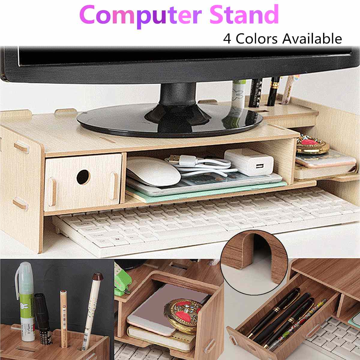 Laptop Schreibtisch Steigleitung Organizer Lagerung Gestell Lagerung Regal Computer Monitor Steigleitung Stand Tastatur Schreibtisch Organe Holz Monitor Stand