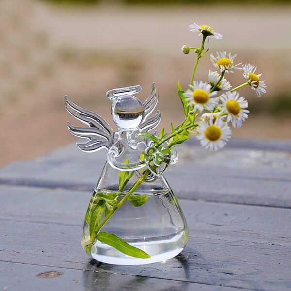Glas Vase für Heimat Garten Dekor Hängen Terrarium Engel Klar Dekor Hydrokultur Vase Glas Flasche Container Blumentopf Tisch Deko