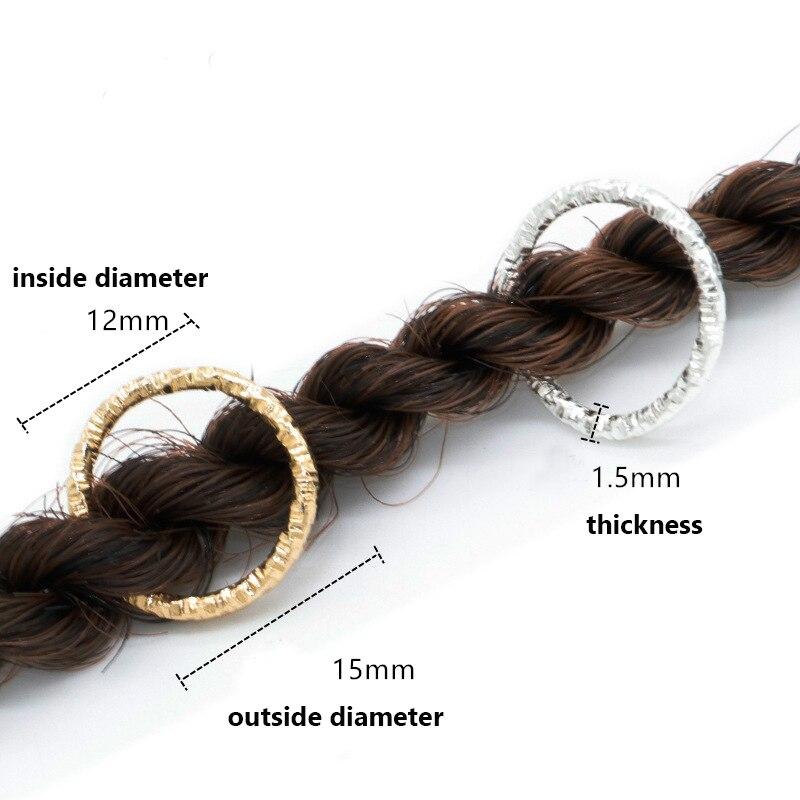50Stck Metall Afrikanische Haar Ringe Perlen Manschetten Rohre Reize Dreadlock Furcht Haar Zöpfe Schmuck Dekoration Haar Styling Zubehör