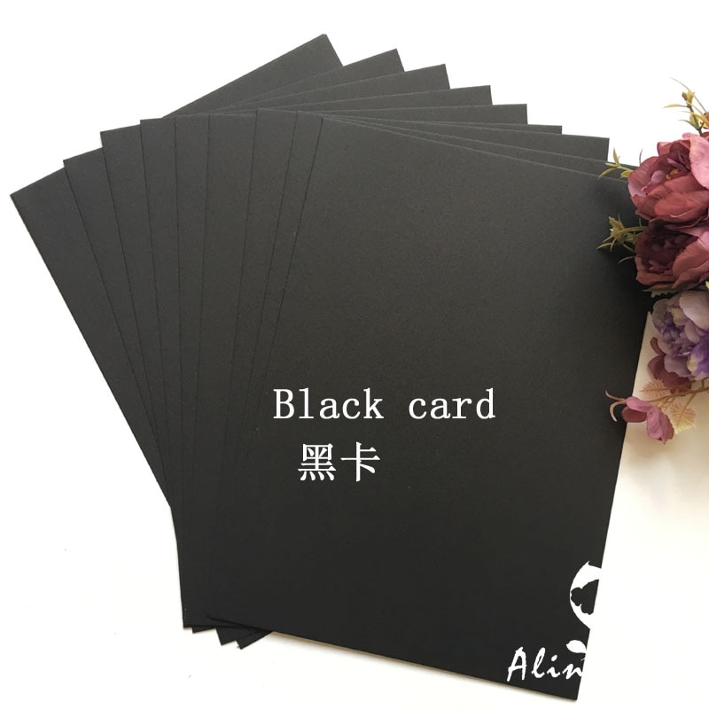 Schwarz Glatte Karton Papier Karte Lagerbier A4 250gsm Papier DIY Scrapbooking papier Pack handwerk Hintergrund Pad Alinacraft
