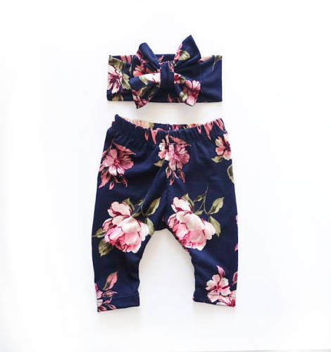 Kleinkind Kleinkind Mädchen Blume Druck Schlauch Kleidung freundlicher Baby Mädchen Blumen- Kleidung BöHöhle Gamaschen Hosen Kleinkind Hosen Stirnband