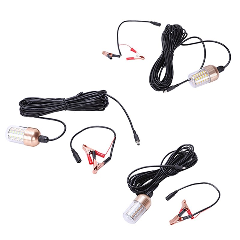 12V 30W LED Unterwasser Nacht Angeln Licht Fisch Finder Licht mit Kabel Tauch LED Lampe Köder Tintenfisch Fisch zieht Licht